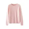 Nuevo Otoño/Invierno 100% Cachemir para Mujer Cuello Redondo Manga Larga Tejido de Punto Trenzado Versátil para el Trabajo Holgado Adelgazante Top Base