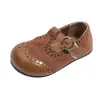 Zapatos de Cuero Retro para Niñas 2026 Primavera y Otoño Nuevos Clásicos Estilo Británico Velcro Zapatos de Princesa Tendencia Nicho Zapatos de Suela Plana
