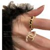 Exquisito anillo abierto simple de circón y perla francés, diseño de nicho ins, anillo de dedo índice de alta gama, anillo para combinar con todo