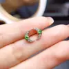 Venta al por mayor de fábrica Populares Pendientes de Tsavorita Natural Plata S925 Incrustación Piedra Principal 3*3 Joyería de Lujo Venta Directa de Fábrica