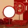 Espelho vermelho de casamento um par de dote de noiva espelho de casamento maquiagem festiva preparação para o casamento suprimentos de casamento atacado