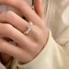 Colección de Anillos de Cola de Pez con Goteo de Aceite Plateados, Sencillos, Elegantes, de Moda y con Estilo, Versátiles para el Uso Diario, Sensación de Alta Gama, Joyería de Mano Personalizada para Mujeres