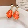 Pendientes de resina irregulares de aguja de plata estilo coreano, pendientes de diseño de nicho, accesorios para orejas de moda y únicos, venta al por mayor