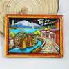 Serie YunnanAtracciones Culturales y Creativas ÚnicasXishuangbannaCiudad TurísticaSouvenirImanes de Refrigerador de Madera