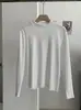 KEKEZOON Doble Capa Adorno de Madera Oreja de Madera Cuello Alto Color Sólido Suave Pegajoso Manga Larga Adelgazante Camiseta Base para Mujer 8796