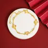 Pulseira de Flor de Trevo de Quatro Folhas Dourada Vietnamita Tendência Que Não Desbota por Muito Tempo, Joia de Imitação de Cobre, Colar de Borboleta de Alto Padrão Transfronteiriço para Mulheres