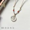 Collar con Colgante de Ágata Natural Tipo Hielo de la Paz Colgante Excéntrico de Ágata Blanca Alta Collar con Colgante de Jade Mismo Estilo que en Xiaohongshu