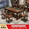 Novo Conjunto de Mesa e Cadeiras para Varanda de Apartamento Pequeno Estilo Chinês, Mesa para Preparo de Chá Kung Fu para Uso Doméstico, Mesa de Chá de Madeira Maciça Estilo Zen para Sala de Estar