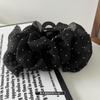Grampo de cabelo nuvem bolha com rede incrustada de diamantes de alta qualidade, grampo de cabelo para parte de trás da cabeça feminina, prendedor de cabelo tipo pinça de tubarão, laço duplo