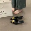 Mocasines cerrados elegantes y hermosos estilo francés Chuyuji para mujer, mocasines de tacón alto sin cordones y de punta