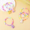 Pulsera Infantil Linda de Dibujos Animados Sanrio con Cuentas Acrílicas de Colores, Pulsera para Niñas con Colgantes de Cuentas