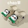Zuecos Infantiles Ecológicos de Eva para Verano, Calzado de Casa y Exterior para Niños, Pantuflas Lindas de Dibujos Animados Panda para Niñas, Estudiantes, DIY