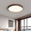 Lámpara de Techo para Dormitorio Estilo Retro, Moderna y Personalizada con Grano de Nogal Redonda Espectro Completo Protección Ocular Lámpara para Sala de Estar