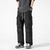 2024 Pantalones Nuevos de Bobina para Hombre Primavera y Verano Sueltos Rectos Bolsillo Irregular Casual Combinable