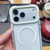 Diseño de molde personalizado para iPhone 18 Pro Max, con una funda de teléfono magnética, de cristal de hielo, bicolor, con protección anticaídas en las cuatro esquinas, disponible para producción OEM en volumen