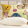Funda de almohada de felpa con orejas grandes de invierno, forro polar doble grueso, funda de almohada individual de forro polar de coral para niños, lavable, estilo de dibujos animados
