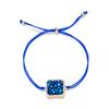 Pulseira quadrada de cordão direto da fábrica, pingente de resina de pedra natural de imitação, acessórios simples coreanos, presente de Natal