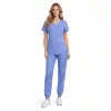 94% Fibra de Poliéster + 6% Spandex Uniforme de Scrubs Multicolor para Hospitales de Mascotas y Clínicas Privadas, Uniforme de Trabajo Unisex