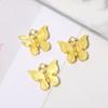 Colgante pequeño de acrílico con forma de mariposa de color, aleación, accesorios de joyería para hacer tú mismo, pendientes, collares, bolsos y zapatos.