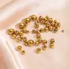 Acero Inoxidable Vacío Chapado en Oro Cuentas con Agujero Pasante Cuentas Espaciadoras Redondas Cuentas de Acero Sólido Pulsera DIY Cuentas Accesorios para Joyería Venta al por Mayor