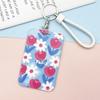 Funda para tarjeta tipo deslizante fresca y sencilla, tarjeta de comida de flor roja pequeña de campus, funda protectora para tarjeta de campus, funda para tarjeta de trabajo, etiqueta de control de acceso
