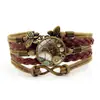 Pulsera de Engranajes Mecánicos Steampunk con Gema del Tiempo Símbolo Infinito Mariposa Marrón Pulsera Tejida Multicapa Venta al por Mayor