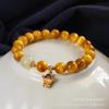 Joyería Xuanhua Pulsera de Piedra Ojo de Tigre Dorado Natural Nueva Pulsera de Cristal Blanco Chino Estilo Antiguo Guofeng Regalo para Mujeres
