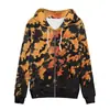 Abrigo de Otoño e Invierno para Hombre Estación Independiente de Amazon Sudadera con Capucha y Cremallera de Moda con Personalidad de Fantasma de Halloween