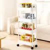 Estante de Almacenamiento de Escritorio Estante de Almacenamiento para Escritorio del Hogar de Pie Multicapa Carrito Pequeño Móvil Cesta de Almacenamiento de Bocadillos para Dormitorio