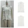 Atacado de roupas femininas transfronteiriças 2026 estilo casual moda cordão elástico botão bolso roupa de trabalho gola alta colete