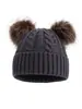 Gorro de Punto Trenzado Simple de Moda para Otoño e Invierno de Adulto, Lindo Doble Pompón, Cálido a Prueba de Viento para Exteriores, Gorro de Lana