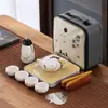Juego de Té Portátil para Viaje Tetera Ding Kiln Gaiwan Taza de Té Bandeja de Té Taza Rápida Logo de Empresa Regalo Souvenir Juego de Té