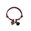 Pulsera de Hilo Rojo de Moda, Hilo Rojo Trenzado, Hilo Rojo Rojo Infantil de Madera de Melocotón Viejo, Sándalo para la Buena Suerte, Seguridad, Protección Contra Golpes y Espíritus Malignos