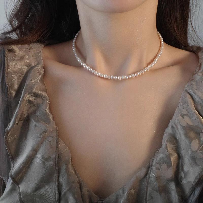 天然淡水珍珠项链女百搭美产14k包金小众设计可调节