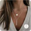 Collar de Moda Transfronterizo Europeo y Americano con Letras de 26 Letras en Capas Sencillo para Mujer, Accesorios de Apilamiento Multicapa de Nicho, Collar Versátil