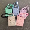 Nova bolsa feminina personalizável para férias na praia, bolsa simples de gelatina EVA, bolsa mini pequena à prova d'água com furos para DIY