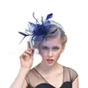 Diadema de plumas retro de origen transfronterizo Europa y Estados Unidos, tocado de malla pequeño, tocado para fiesta de banquete, accesorios para el cabello de novia