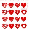 Adornos de Madera para el Día de San Valentín Transfronterizos DIY Regalo de Amor Decoraciones Corazón Hueco Rojo Grande Piezas de Madera Mixtas de 8 Piezas