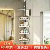 Prateleira de Banheiro de Aço Inoxidável do Chão ao Teto Personalizada de Fábrica Tripé Extensível Sem Furos Vaso Sanitário de Chão