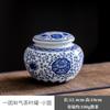 Tarro de té de porcelana azul y blanca, tarro sellado de cerámica, juego de té de kung fu, tarro de almacenamiento de té para el hogar, tarro Pu'er, almacén de té doméstico grande, mediano y pequeño