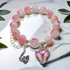 Pulseira Princesa Fofa Cor de Doce para Melhores Amigas, Pulseiras de Contas para Crianças, Doce e Sofisticada, Bijuterias Versáteis para Barracas