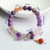 Pulsera de Cristal Multigemstone Fuego Púrpura Natural Personalizada para el Año del Dragón, Venta al por Mayor S4011208