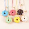 Donut de Aguja de Azúcar Artificial de PU Colgante para Coche Kawaii Juguete de Comida Artificial Colgante Decoración de Coche Regalos Pequeños para Mejores Amigos
