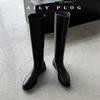 Botas para Mujer 2025 Nuevas Botas Altas Tacón Bajo Botas Plisadas Ajustadas Botas Escarchadas Retro Modernas