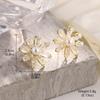 Aretes de Verano de Perla Natural Carta de Amor Camelia Arete Color Libre Sencillo Moda Alta Gama Aretes Ins