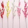 Ramo de flor de pessegueiro artificial flor artificial ramo de flor falsa flor de cerejeira única sala de estar Ramo de flor de ameixa flor de seda flor de pessegueiro falsa atacado