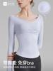 Camiseta de Yoga Plisada Francesa para Mujer 2025 Nuevo Producto con Sensación Nude y Almohadillas en el Pecho, Top Deportivo con Manga para Dedos, Ropa para Pilates Yoga
