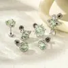 Novos Clipe de Orelha Hensen Fresh Inlaid Verde Menta Oito Corações e Oito Flechas Zircônia High-End Feminino Micro-Inlaid Zircônia