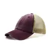 Boné de Baseball Retro Lavado com Tela Feminino Transfronteiriço Chapéu de Sol de Tela Vintage Chapéu de Proteção Solar Boné de Baseball Liso