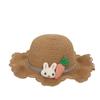 Sombrero de paja bonito de verano para niños, ideal para vacaciones en la playa, con forma de conejo, para el sol.